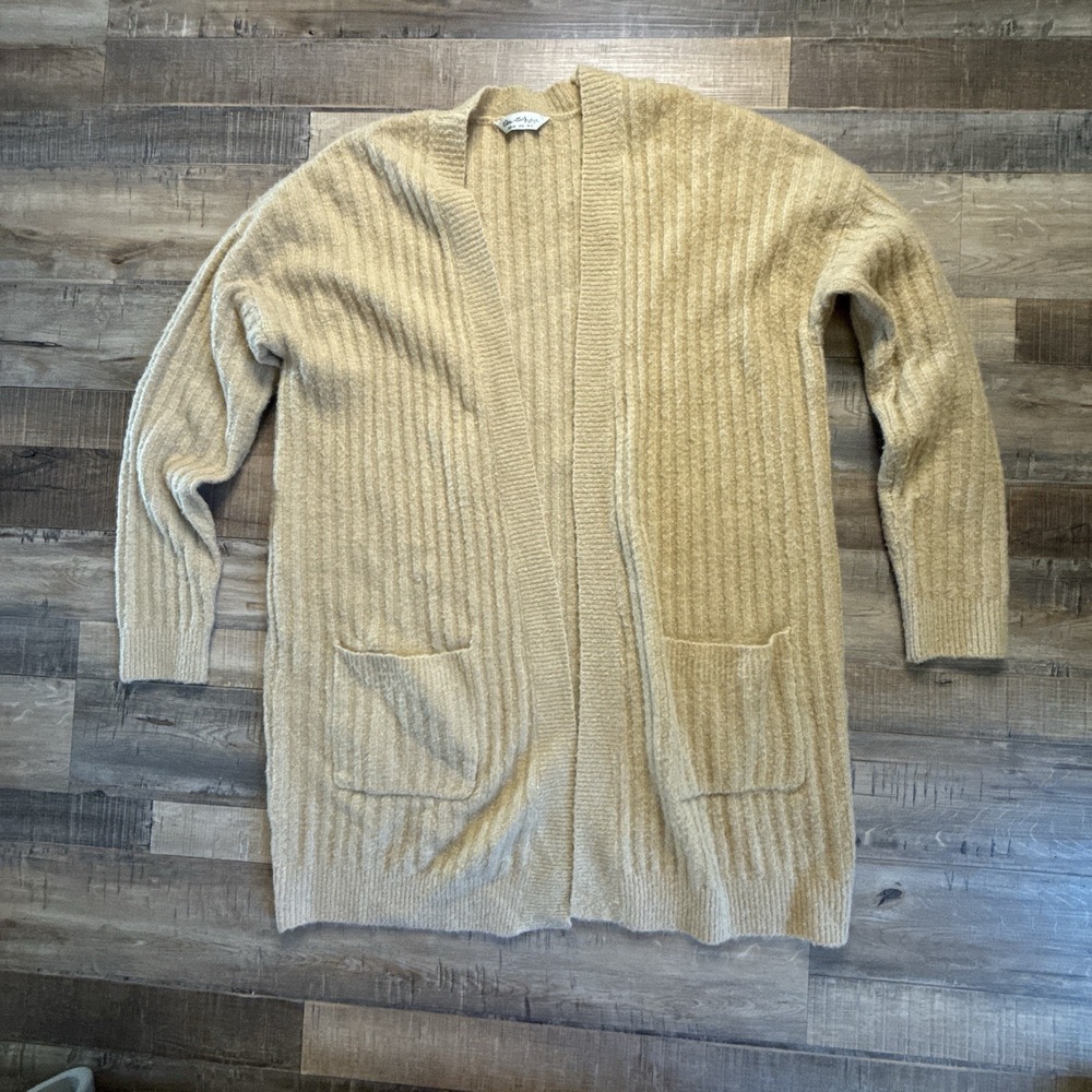 Miss Selfridge Open Front Ribbed Cardigan Wool Blend Sz 8